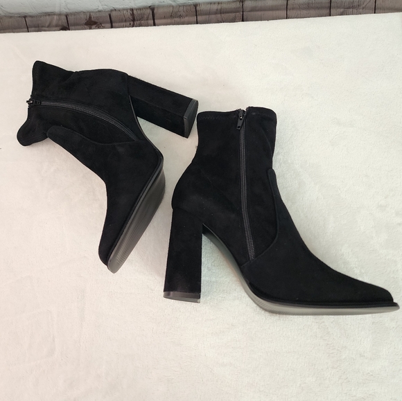 Aqua Lana High Heel Suede Booties Bloomingtondales Exclusive Black - Picture 3 of 6